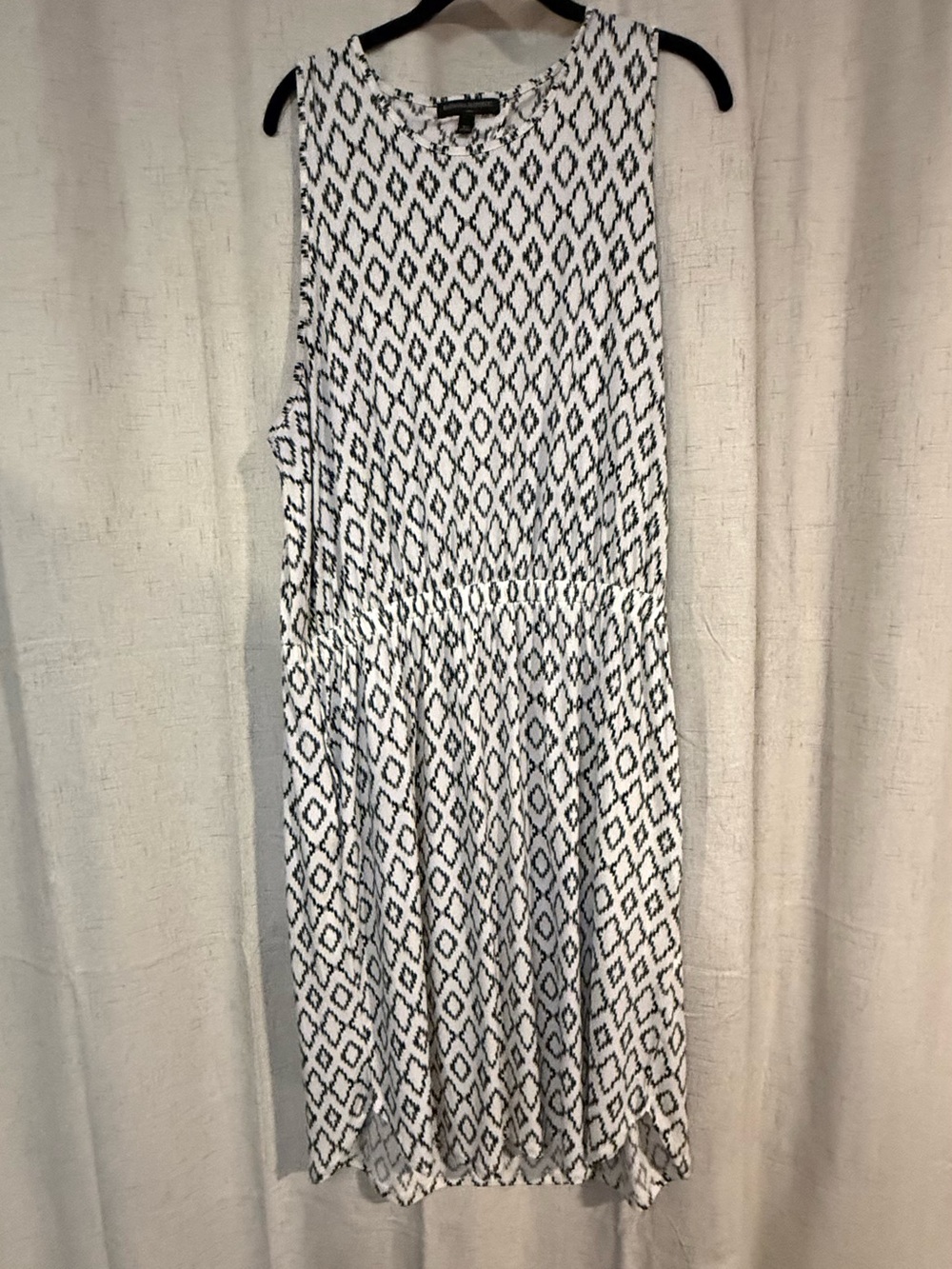 Banana Republic Black and White High-Low Geometric Dress